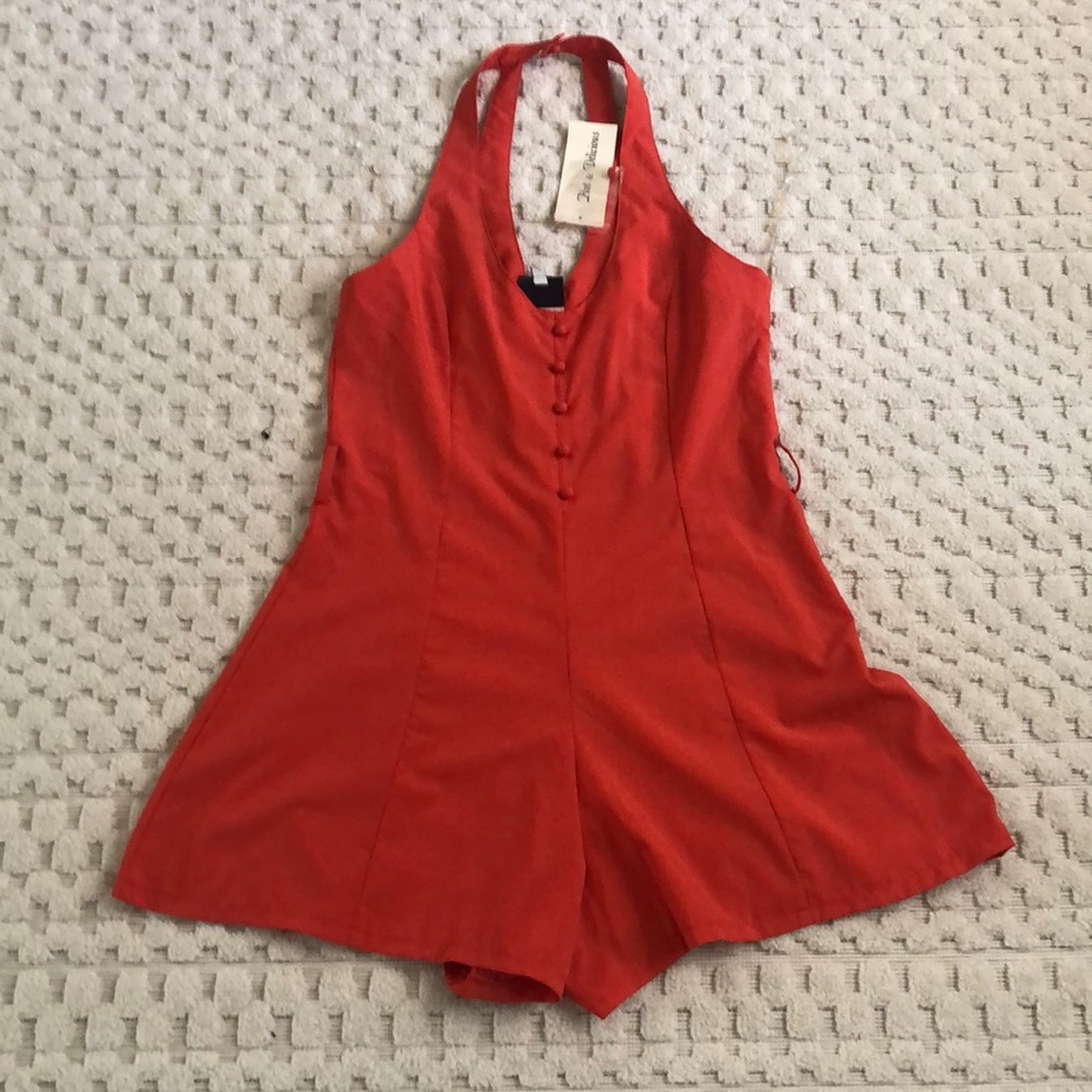 Halter romper with belt